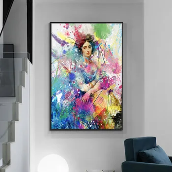 Colorful Graffiti Painting of Woman Printed on Canvas 2