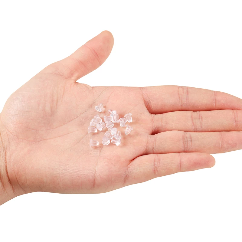 200-2000pcs Soft Silicone Rubber Earring Back Stoppers for