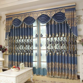 

European Style Luxury Curtain for Living Room Custom Chenille Embroidered for Bedroom Finished Chinese Classical Curtain