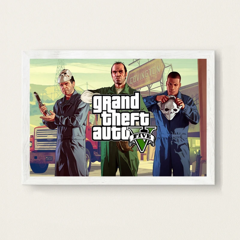 Горячая игра Обложка Grand Theft Auto 5 GTA Горячая видео игра искусство холст живопись плакат настенный Декор для дома - Цвет: 12