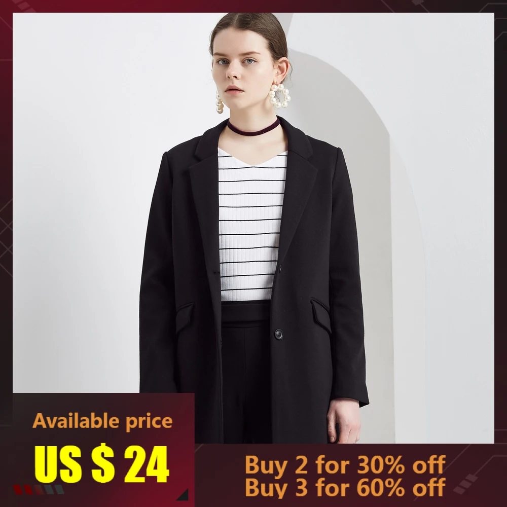 

Metersbonwe brand overcoat women loose casual sweet coat go with a student suit collar coat