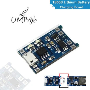 

5V 1A Micro USB 18650 Lithium Battery Charging Board Charger Module+Protection Dual Functions TP4056