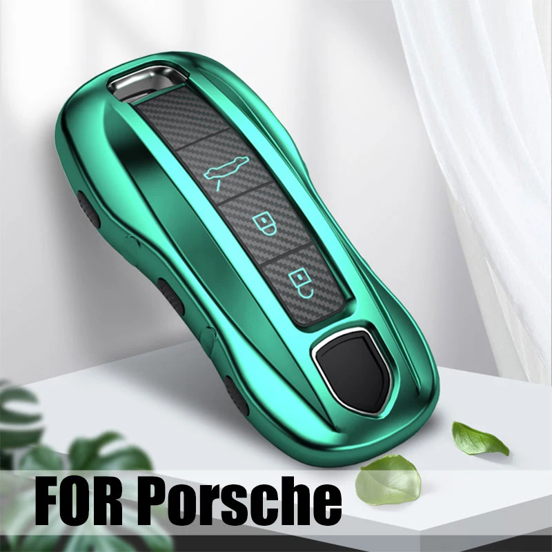 

TPU Carbon fiber Car Key Cover Case For Porsche Cayenne Panamera 971 911 9YA Macan Boxster Carman Keyless Remote Keychain