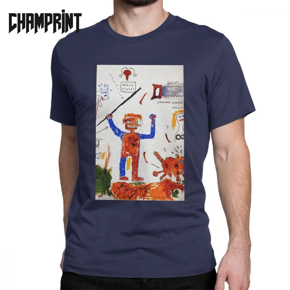 Basquiat Works On Paper Catalog Buenos Aires T-Shirts Men Jean Michel Cotton Tee Shirt Short Sleeve T Plus Size Tops |