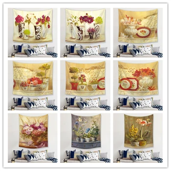 

Flower Decorative Tapestries Hanging Wall Tapestries Mandala Bohemian Tapestry Landscape Wallpaper Wall Art Shawl Throw