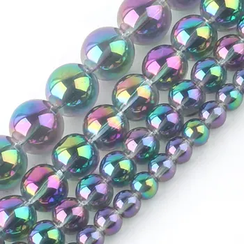 

Wholesale 6/8/10/12 mm Colorful Plated Crystal Rhinestone Beads Round Rondelle Spacer Beads For Jewelry Making DIY Accessories
