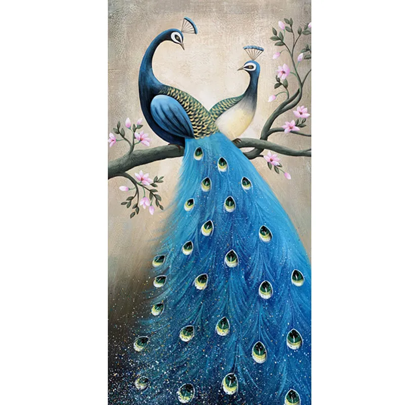 DIY алмазная живопись Вышивка 5d Diy Blue Peacocks для творчества домашний декор стен