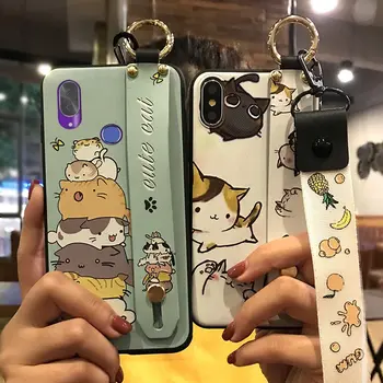 

Shockproof Phone Case For Cubot X19 Wristband Lanyard Silicone Anti-dust Cartoon Phone Holder Waterproof Dirt-resistant Cover