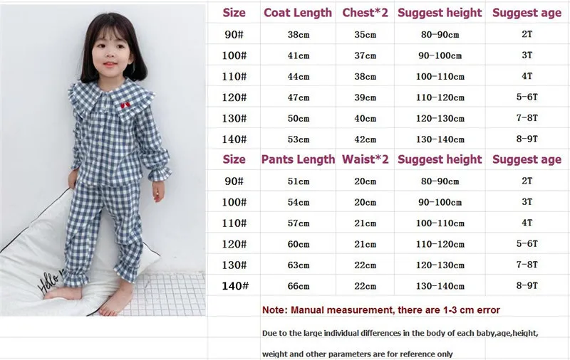 Осенне-зимний детский пижамный комплект из чистого хлопка в клетку для маленьких девочек, детские пижамы, пижамы с длинными рукавами для младенцев