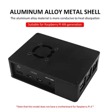

Aluminum Alloy Shell Metal Micro Case Development Board MCU Box With Cooling Fan For Raspberry Pi 4th Generation