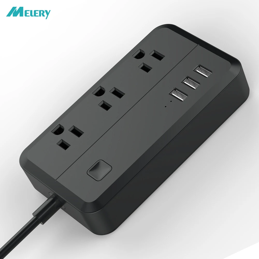 USB сетевой фильтр 3 штепсельная Вилка для сети с переменным током стандарта США