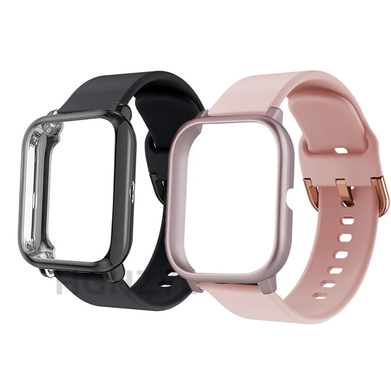 Сменный ремешок для часов Huami Amazfit bip U Pro /GTS 2e силиконовый + чехол Мягкий защитный