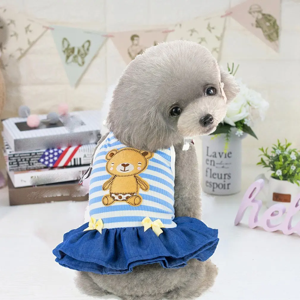 Summer Pet Bear Clothing Pet Clothes Dog Clothes Pet Skirt Dog Clothing Spring And Summer 19 Bears Dress