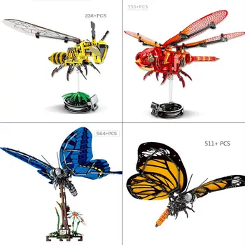 

Model Insect Mechanical Password Butterfly Bees Dragonfly Educational Toys DIY Assembled CHILDREN'S Building Blocks Gift