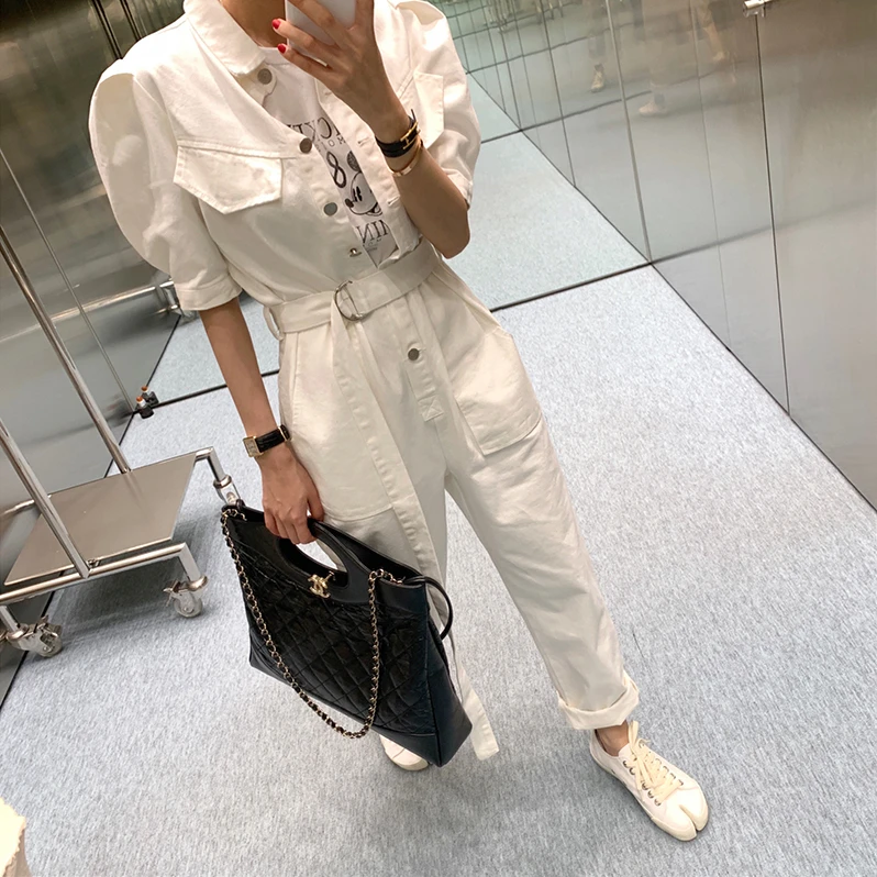 Sexy Denim Jumpsuit Women Romper Long Sleeve Belt Pink/White Summer Jeans Jumpsuit Female 2020 Streetwear Overalls Sexy Denim Jumpsuit Women Romper Long Sleeve Belt Pink/White Summer Jeans Jumpsuit Female 2020 Streetwear Overalls