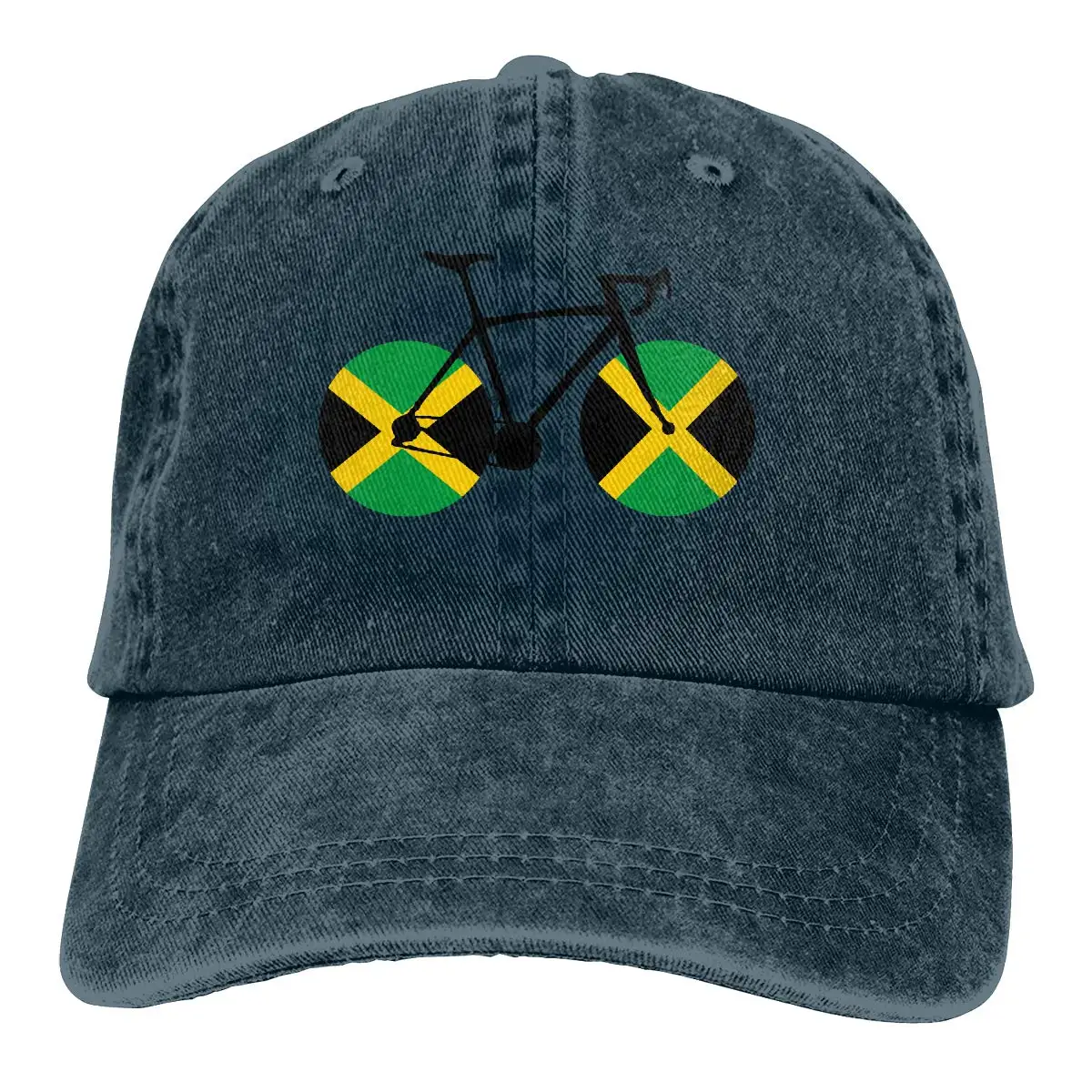 Унисекс Регулируемая джинсовая тканевая Кепка-бейсболка для велосипеда с флагом Ямайки Snapback cap