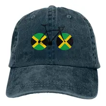 Унисекс Регулируемая джинсовая тканевая Кепка-бейсболка для велосипеда с флагом Ямайки Snapback cap