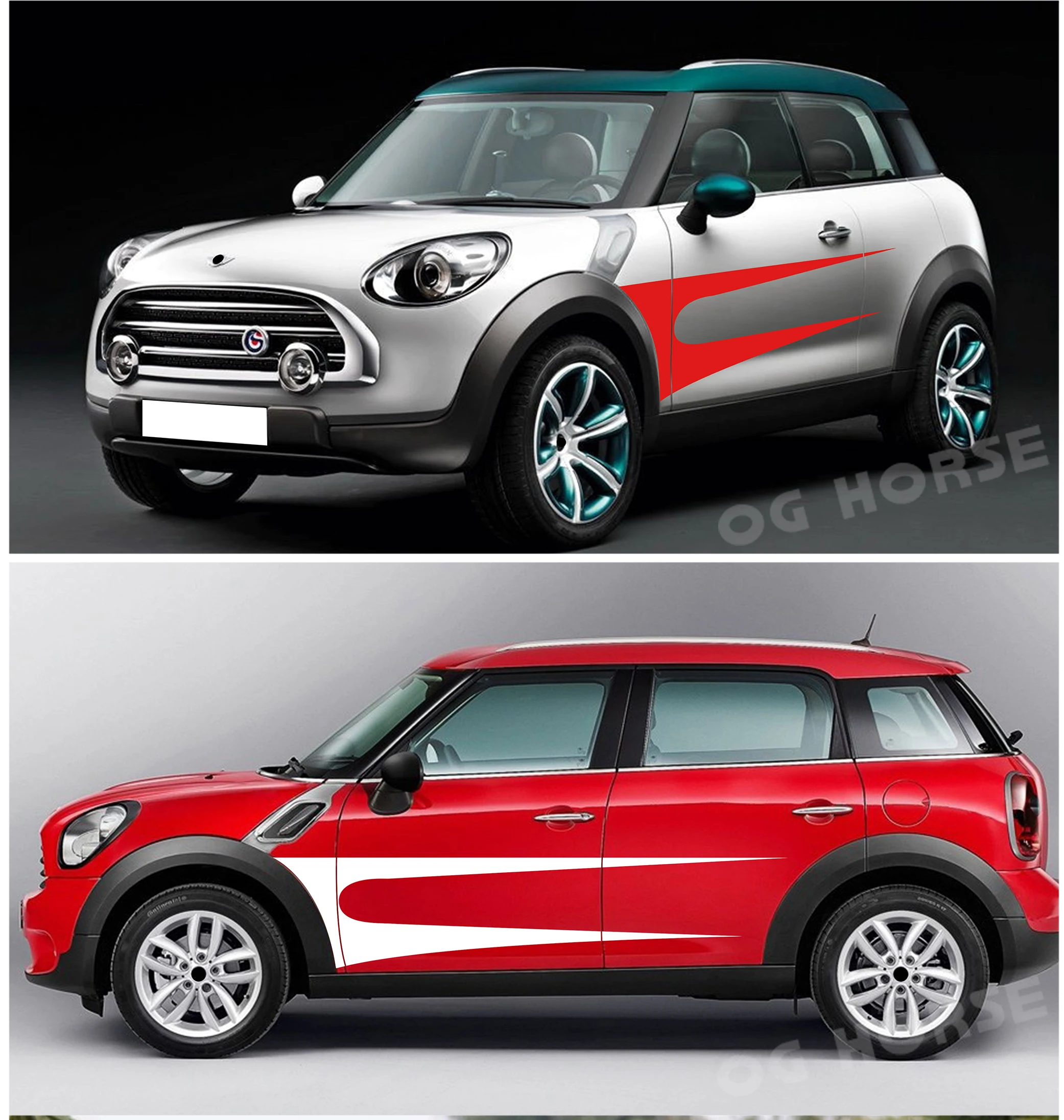 2X автомобиля стиль двери боковой StripeSticker тела графика Виниловая наклейка для MINI Cooper S Countryman R60 2010- One JCW аксессуары