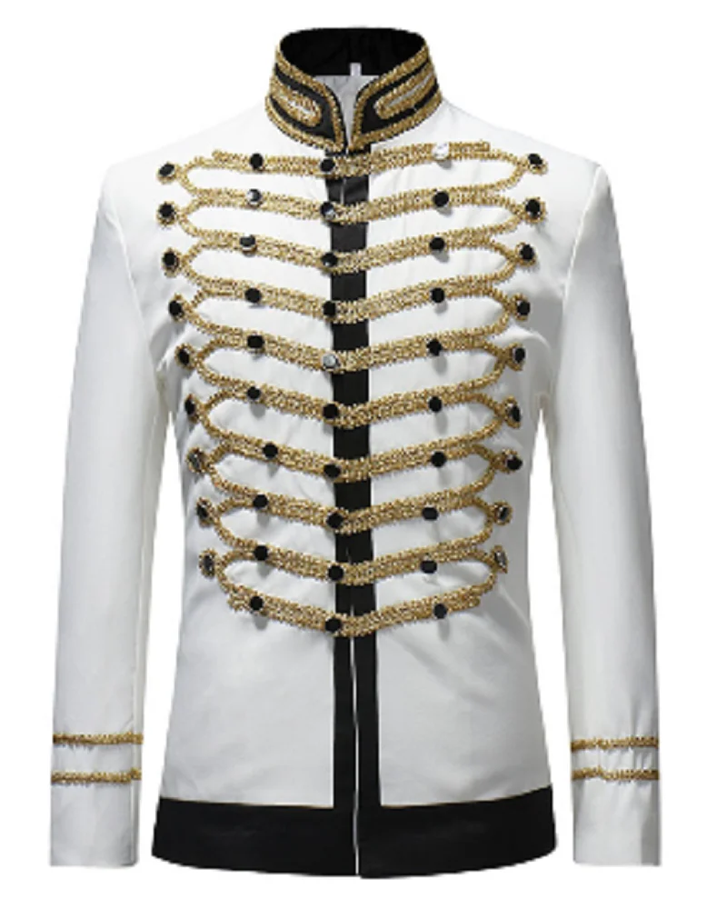 

Male Single Breasted Suit Jacket Men Military Stage Suit Fashion Drama costume Party Blazer Men Plus Size