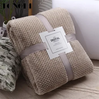 

TONGDI Soft Warm Fannel Fleece Fur Elegant Blanket Solid Couch Cover For All Season Sofa Machine Wash Plush Bedspread Children