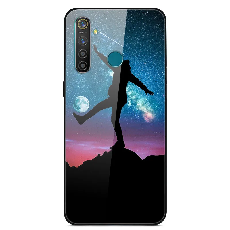 Для OPPO Realme 5 Pro Чехол Жесткий стеклянный чехол для телефона чехол для Funda OPPO Realme 5 Pro Чехол TPU бампер закаленное для Realme5 Pro
