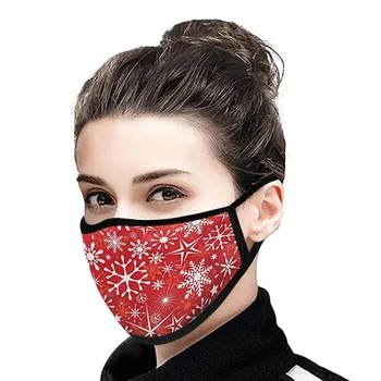 

Fashion Christmas Facemask Unisex Adult Xmas Tree Snowflake Printed Mouth Mask Breathable Face Cover Mascherine Lavabili Masque