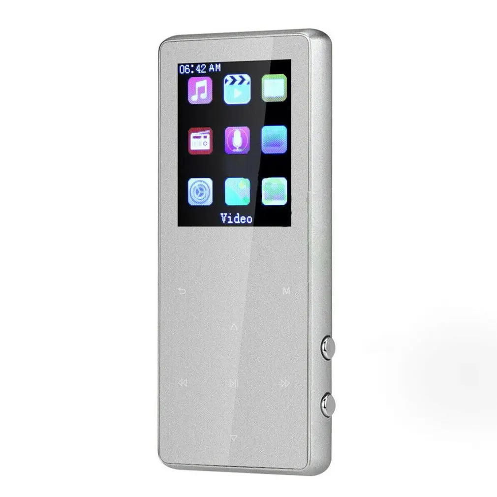 1,8 дюймов K1 сенсорный металлический внешний выпуск портативный MP3 музыкальный плеер с FM Hi-Fi без потерь Поддержка до 128 ГБ - Цвет: Серебристый