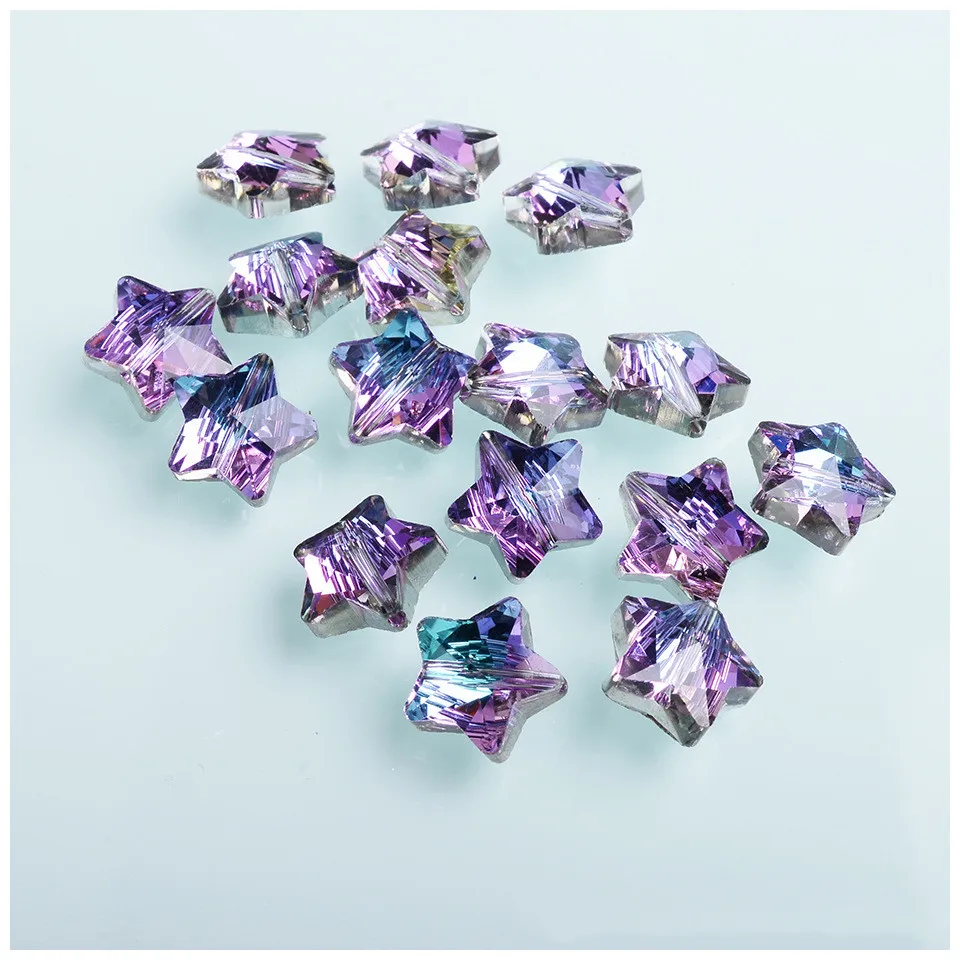 AB Color Five Star Shape Beads 14mm Crystal Beads MultiColor Wholesale Faceted Beads for Jewelry Making Necklace Accessories