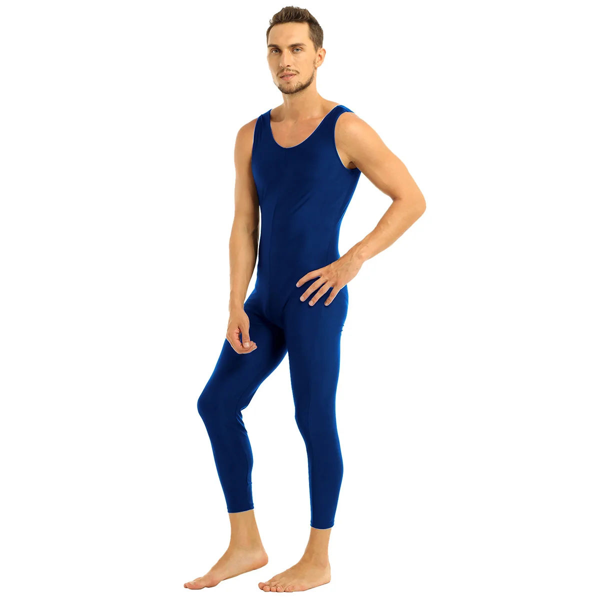 Mens Ballet Leotard Unitard Tight Bodysuit for Dancing Scoop Neck Skin-Tight Vest Male Gymnastics Ballet Leotard Dancewear mens ballroom clothes