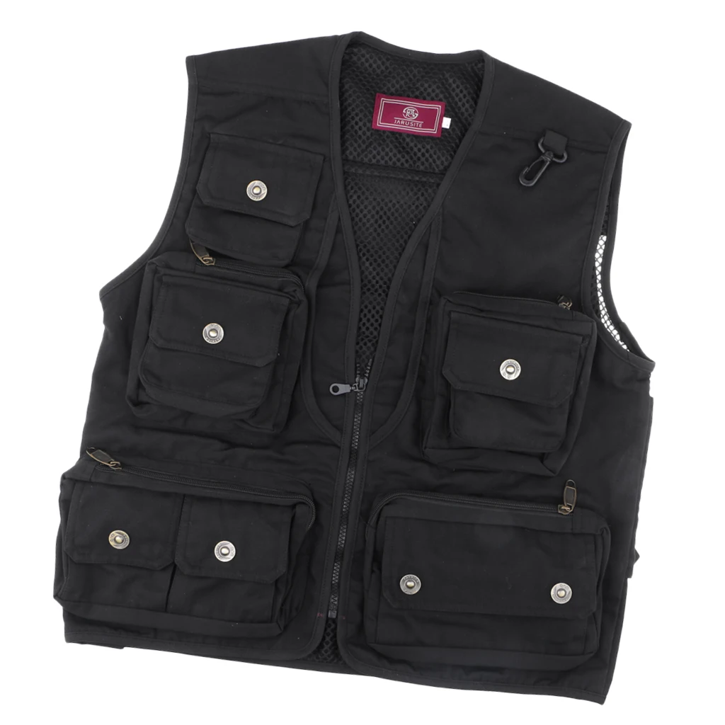 Mesh Fly Fishing Vest Hunting Jacket Outdoor Vest Multi Pocket Waistcoat Work Utility Vest Perfect for hiking, photography 