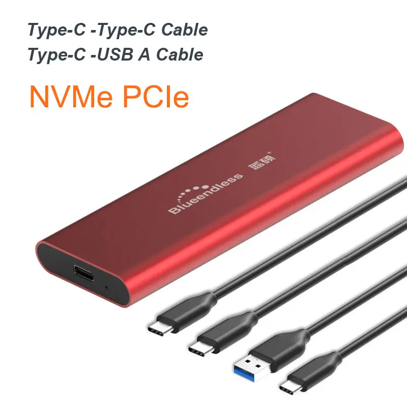 PCIE M.2 NVME USB SSD корпус M ключ Тип C USB 3,1 2240/2280 SSD чехол алюминиевый 10 Гбит/с внешний корпус жесткий диск внешний - Цвет: Red C-A and C-C