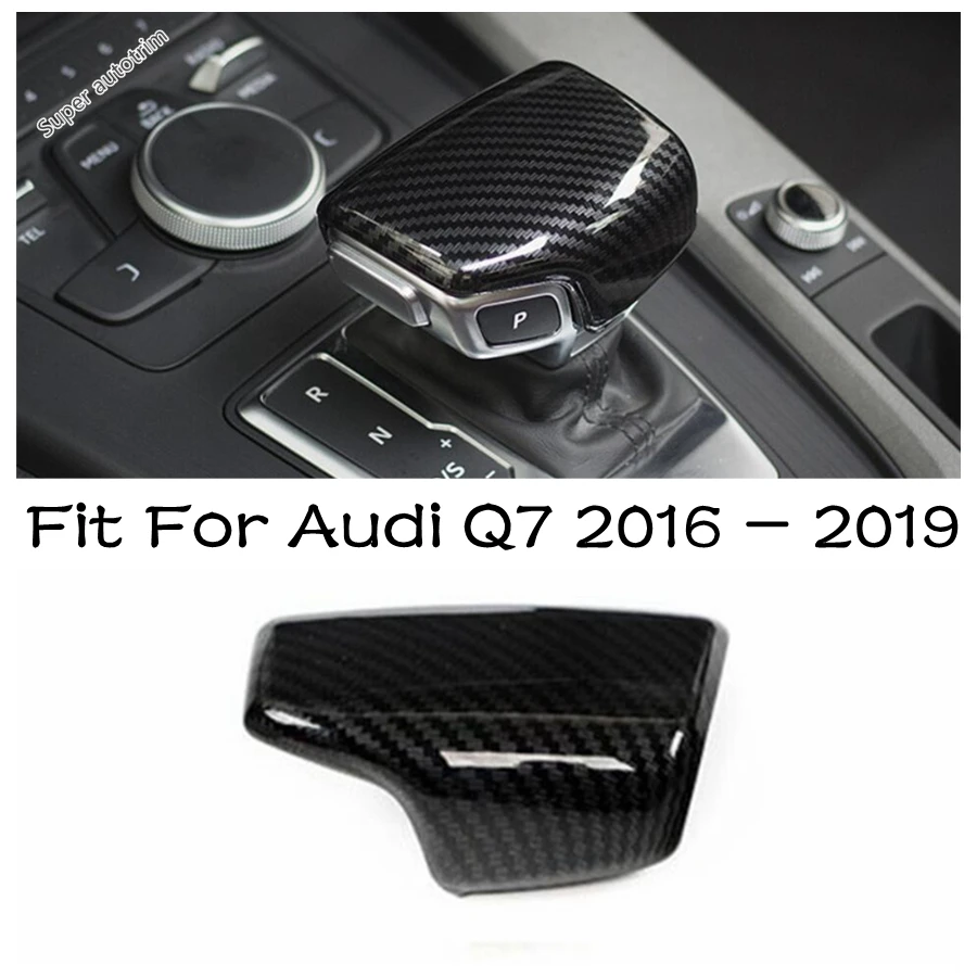

Gear Shift Shifter Knob Head Decoration Cover Trim For Audi Q7 2016 2017 2018 2019 ABS Carbon Fiber Style Interior Accessories