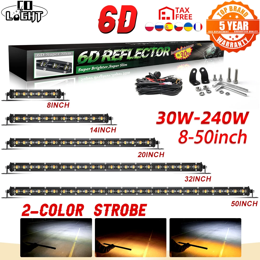 Large White Amber 62 Inch Slim LED Bar Offroad LED Light Bar - China LED  Light Bar, LED Bar Light