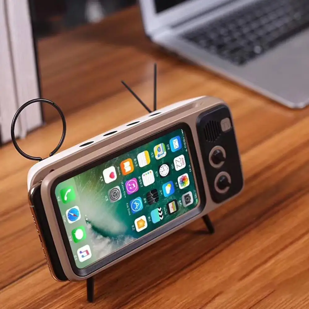 Стерео кронштейн фильмы мобильный телефон Bluetooth Динамик ТВ музыкальный плеер Ретро карманный домашний аудио электрический портативный мини беспроводной