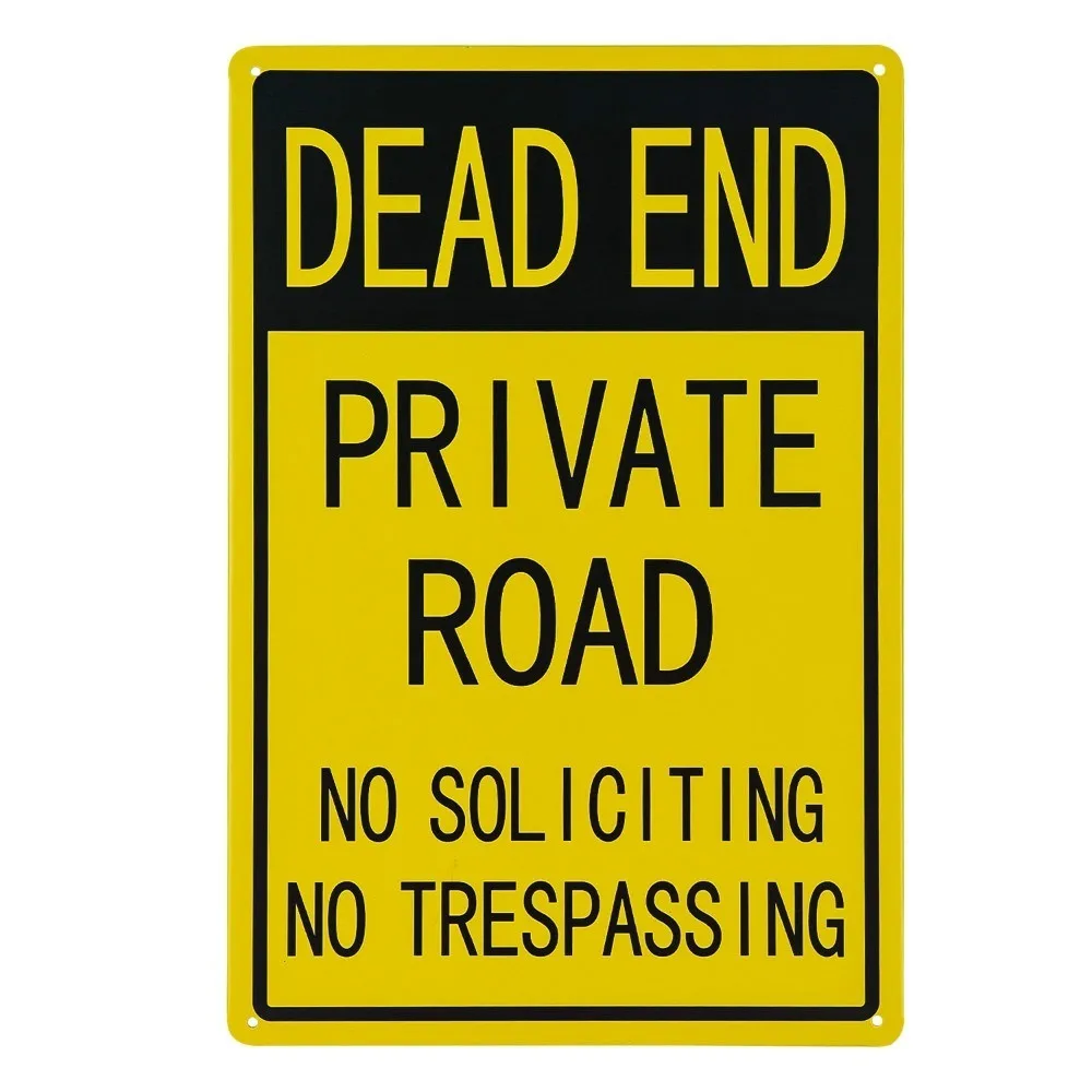 "Тупик-Private Road, без привлечения, пересечение границы" Sign-12x8 Предупреждение знак. Настоящий знак