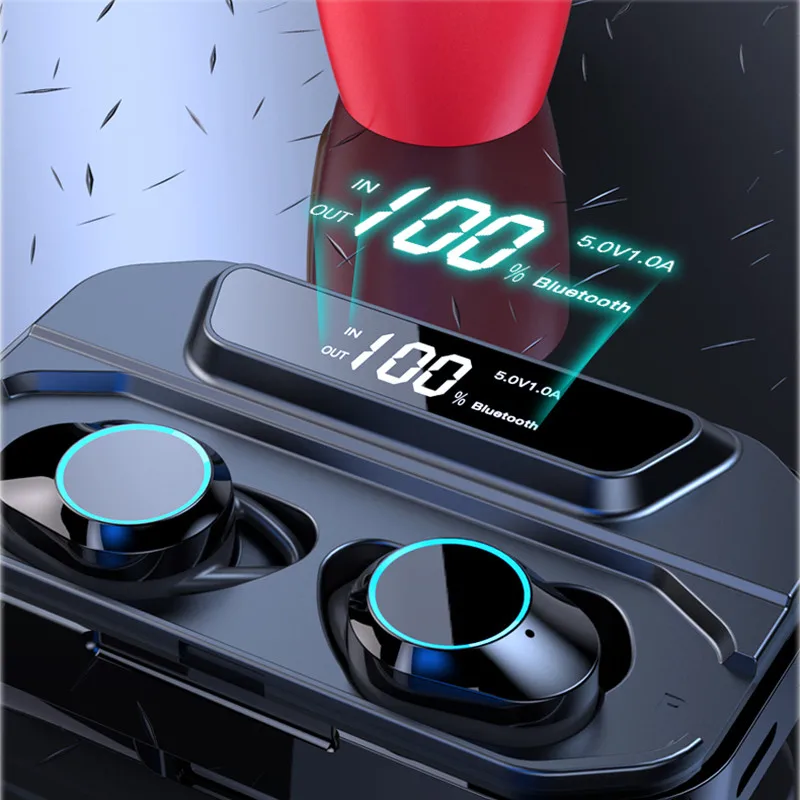 G02 TWS Wireless Earbuds Bluetooth 5.0 Earphone Smart Noise Cancelling Stereo Sound Headset 3300mAh Waterproof Headset