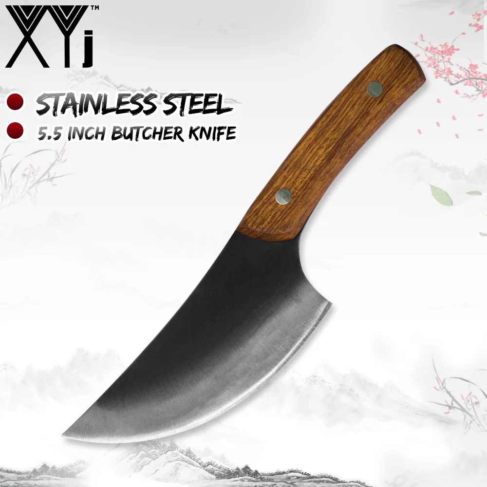 XYj нож для обвалки Убойный Мясник инструмент для приготовления пищи ручной работы с чеканным покрытием стальные кухонные аксессуары кованый нож шеф-повара из высокоуглеродистой стали