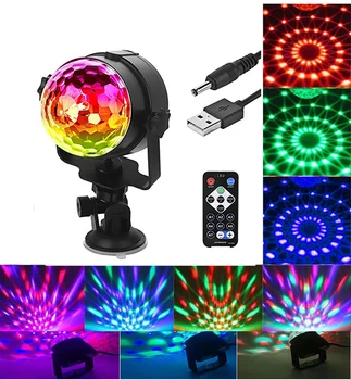 

NEW Rotating Dance DJ Party Light 3W 3led RGB LED Stage Light Family Christmas Wedding Party Light Automobile Decorative Lamp