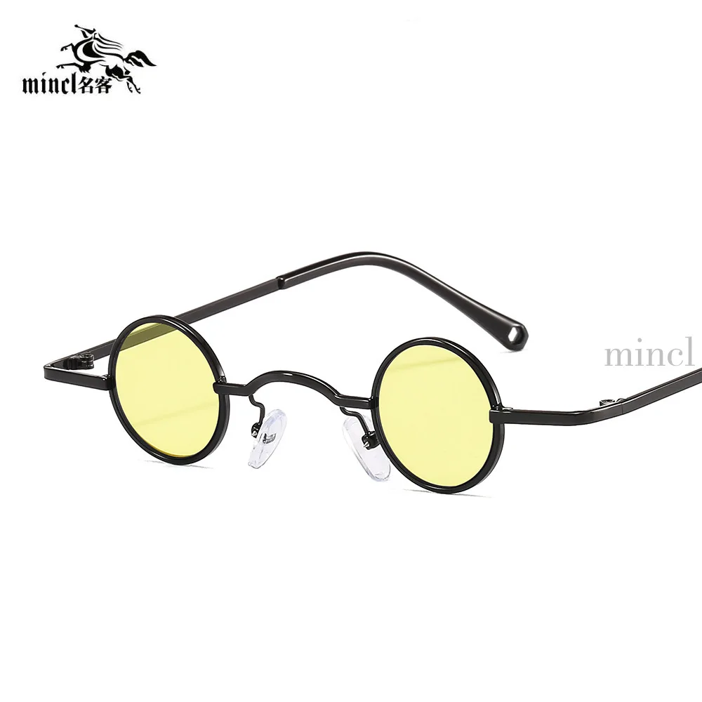 Small Size Round Sunglasses Men Cool Hip Hop Retro Punk Sun Glasses Metal Frame Fashion Women Eyewear Mirror UV400 with Box NX