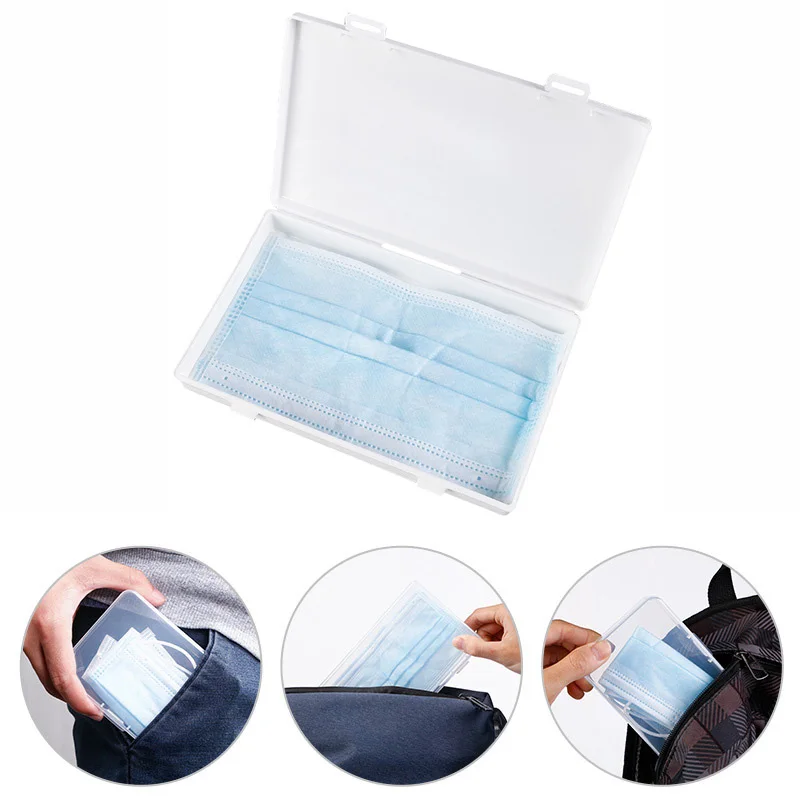 

Portable Dustproof Disposable Mask Storage Box Face Mask Case Organizer Face Masks Storage Container for Travel Shopping Office