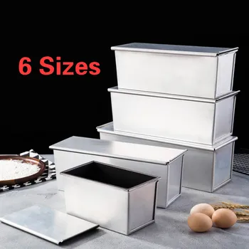 

Rectangular Bread Mold Toast Box Baking Cake Sandwich Molds Small Non-stick Bellows Cover Baking Tools French Bread Baked Oven