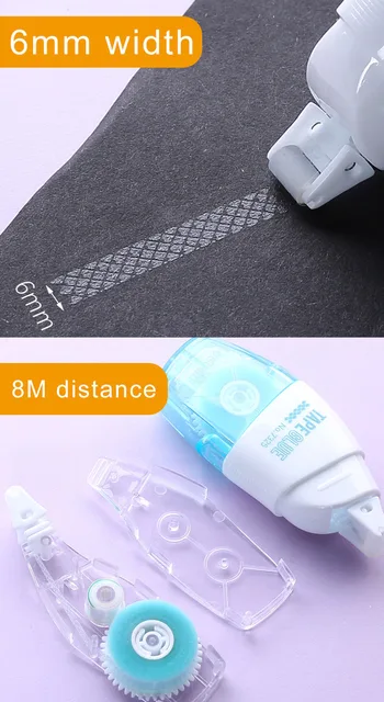 Deli 6mm*8m Double Sided Dots Glue Tape Roller for Kid's DIY