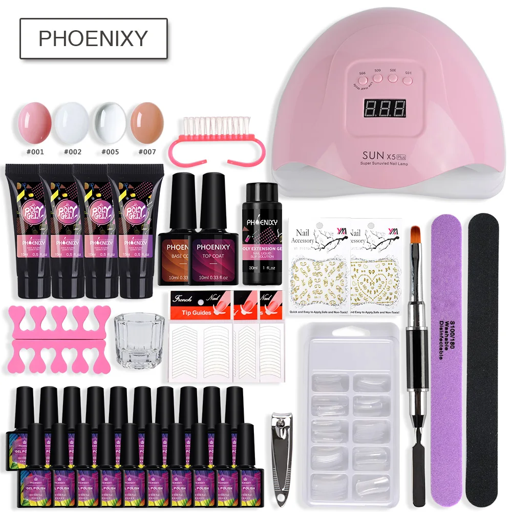 NAK6048-N6 Gel Nail Set With Nail Gel Polish Kit 10PC 8ml Gel Polish 80W Dryer Kit Tools Nail Extension Kit Semi Permanent Nail Art Set - Цвет: NAK6048-N6