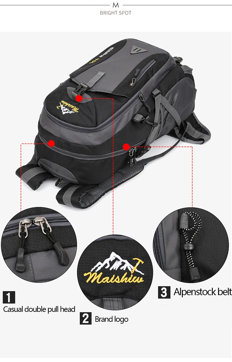 40L Waterproof Men's bag for Male Backpack Travel Sport bag pack Outdoor Unisex Mountaineering Hiking Climbing Camping Bagpacks