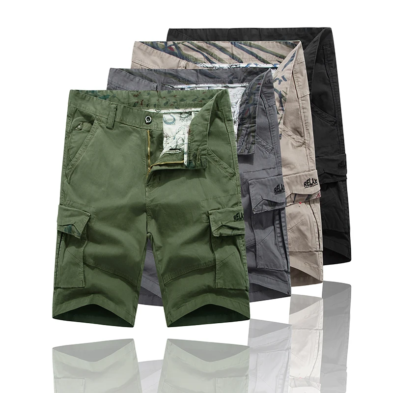 Pantalones cortos tácticos informales para hombre, Shorts militares de carga de Color sólido, a la moda, de algodón, holgados, novedad de verano, 2021