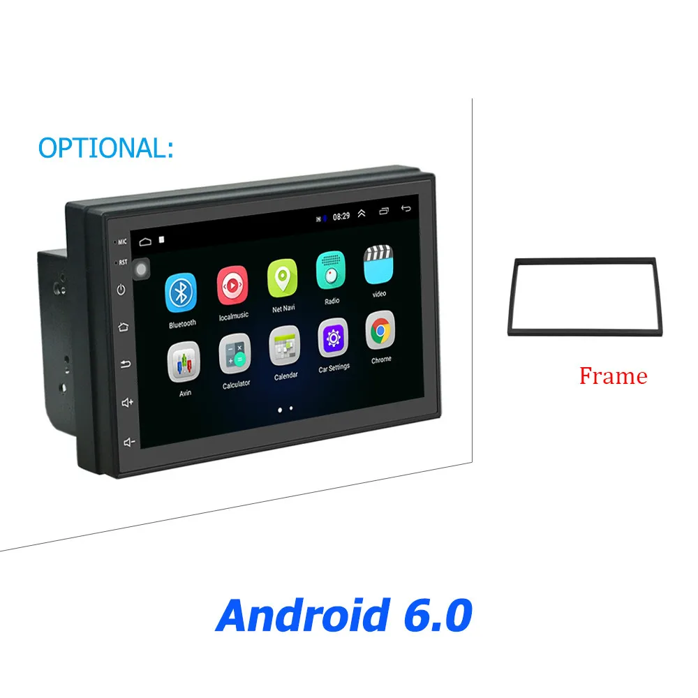 Hikity автомобильный мультимедийный плеер Andriod gps навигация 2 DIN автомагнитола " автомобильное аудио-Радио стерео зеркало радиосвязь автомобиля - Цвет: With Frame