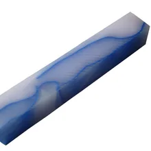 Акриловое перо пустой(белый с синей линией) RZ-LB27A-BL