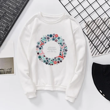 

2019 New Vogue Personality Merry Christmas Print Harajuku Street Tracksuit Clothing Casual Loose Fashion Women Sweatshirt Hoodie