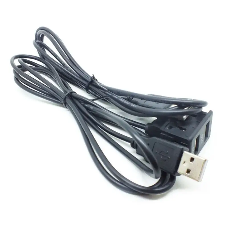 Автомобильный двойной USB порт 3,5 мм AUX USB свинцовый Удлинительный кабель жила наушников адаптер 19QD