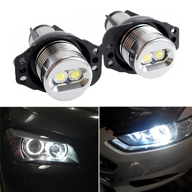2Pcs 20W Car LED Headlight Light Bulb Low Consumption High Power Ultra Long Lifespan Marker Angel Eyes Lamp Fit for BMW E90 E91 |
